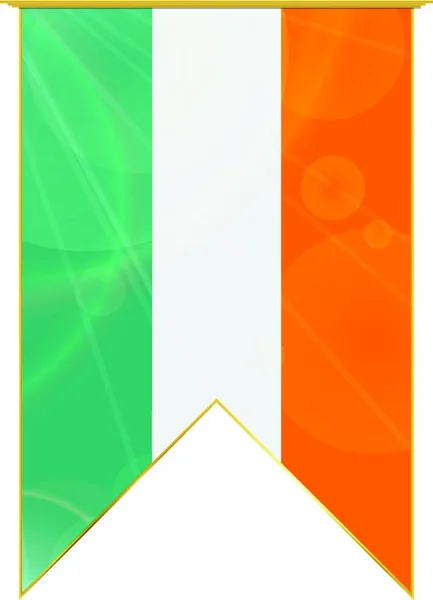 Drapeau Ruban Irlande Illustration Web Simple — Image vectorielle