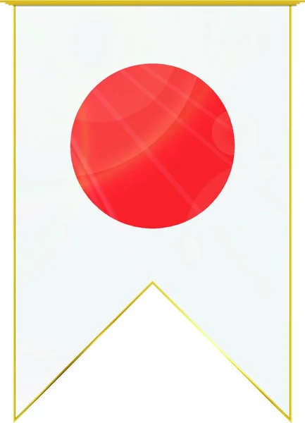 Japan Ribbon Flag Web Simple Illustration — Stock Vector