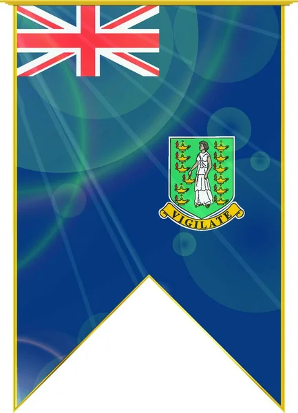 British Virgin Islands Ribbon Flag Vector Illustration — Stock Vector