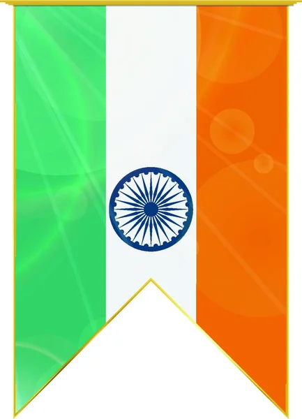 Ilustrasi Vektor Bendera Pita India - Stok Vektor