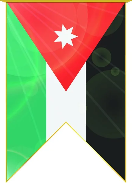 Jordan Ribbon Flag Web Simple Illustration — Stock Vector
