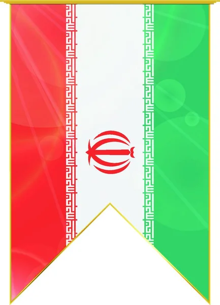 イランのリボンの旗 ウェブの簡単なイラスト — ストックベクタ