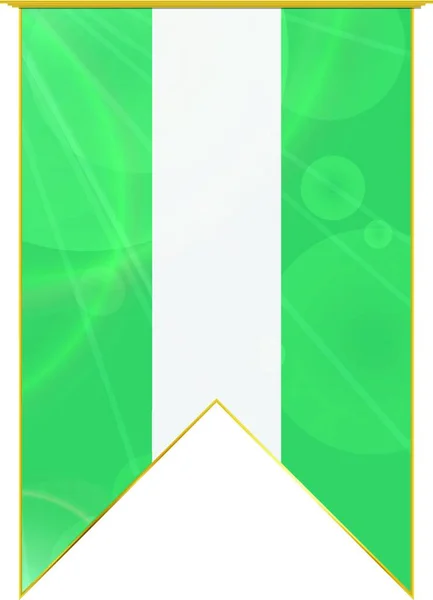 Nigeria Ribbon Flag Web Simple Illustration — Stock Vector