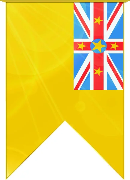 Niue Ribbon Flagge Web Einfache Illustration — Stockvektor