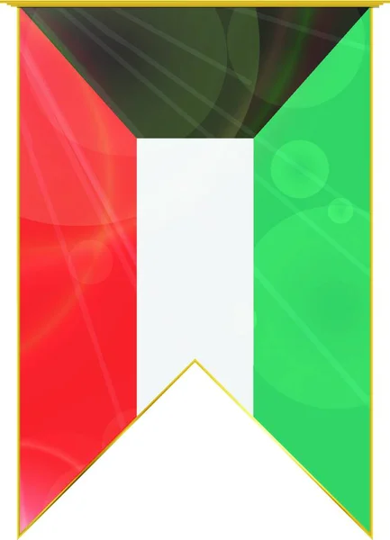 Kuwait Ribbon Flag Web Simple Illustration — Stock Vector