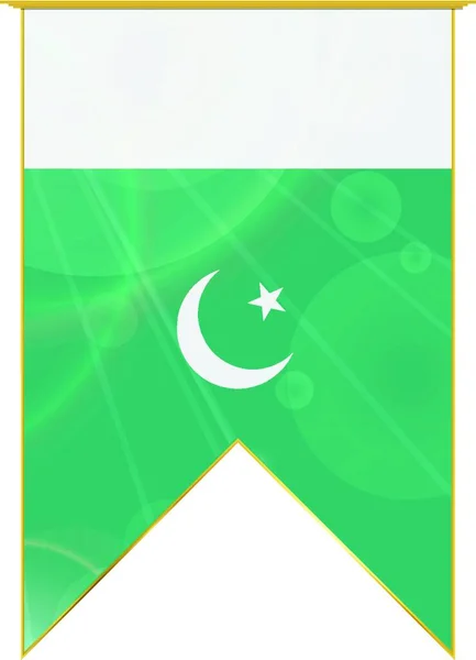 Флаг Ленты Пакистана Веб Простая Иллюстрация — стоковый вектор