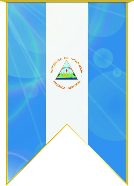 Ruban Drapeau Nicaragua Illustration Web Simple — Image vectorielle