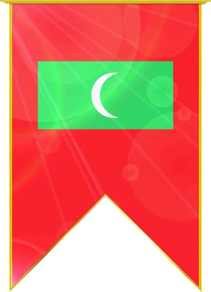 Maldives Ribbon Flag Web Simple Illustration — Stock Vector