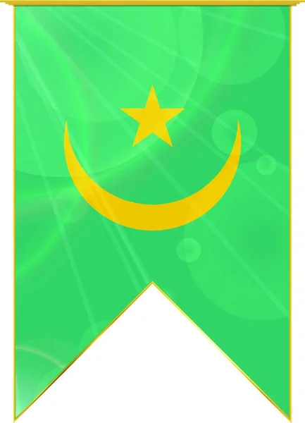 Mauretanien Bandfahne Web Einfache Illustration — Stockvektor