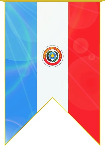Paraguay Band Flagga Webben Enkel Illustration — Stock vektor