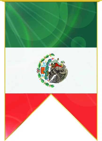 Mexická Stuha Vlajka Web Jednoduchá Ilustrace — Stockový vektor