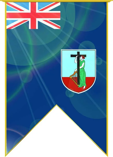 Σημαία Montserrat Κορδέλα Web Απλή Απεικόνιση — Διανυσματικό Αρχείο