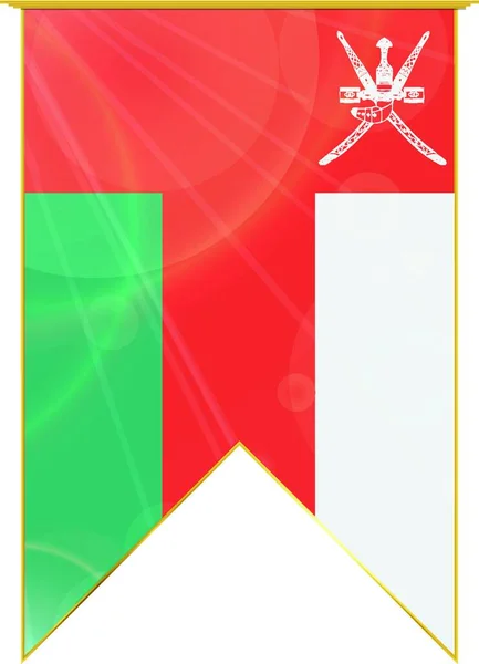 Omán Szalag Zászló Web Egyszerű Illusztráció — Stock Vector