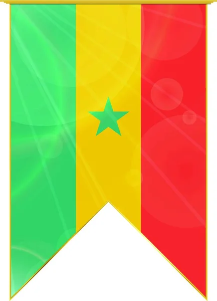 Senegal Nauha Lippu Web Yksinkertainen Kuva — vektorikuva