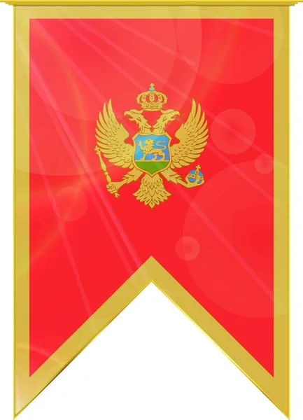 Montenegro Ribbon Flag Web Simple Illustration — Stock Vector