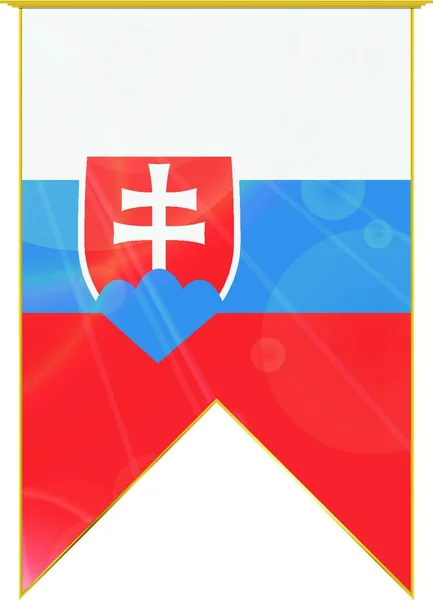Slovakia Ribbon Flag Web Simple Illustration — Stock Vector