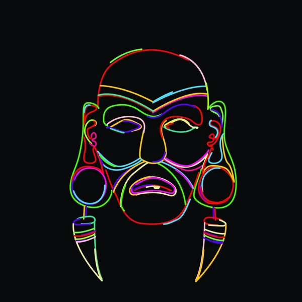 Masque Tribal Stylisé Illustration Vectorielle Graphique — Image vectorielle