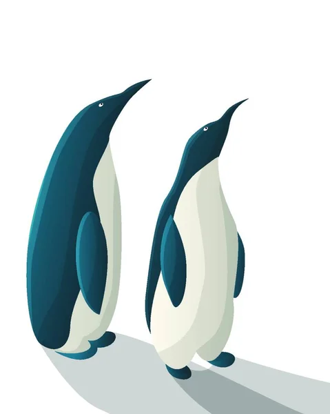 Grafische Vektor Illustration Für Pinguine — Stockvektor