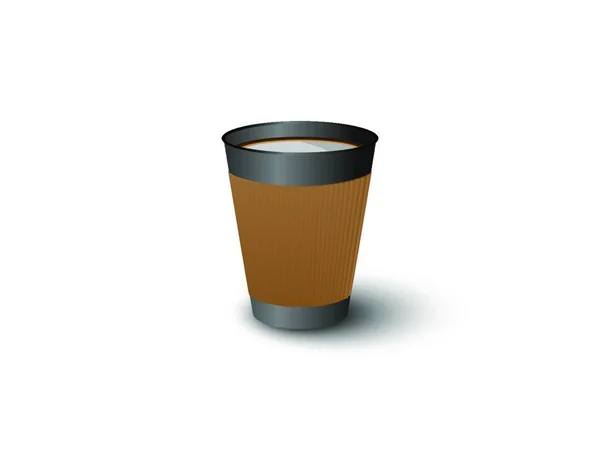 Varmt Kaffe Cappuccino Sen Mocha Svart Papper Behållare Kopp Med — Stock vektor