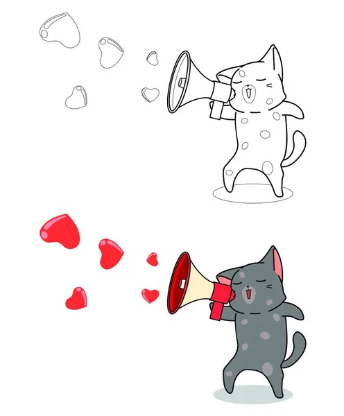 邮递员猫和爱信漫画容易着色页 — 图库矢量图片