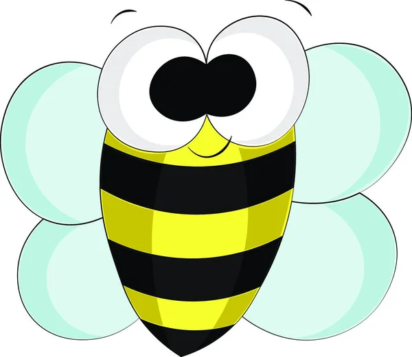 Słodka Pszczoła Kreskówki Rysuj Ilustrację Kolorach — Wektor stockowy