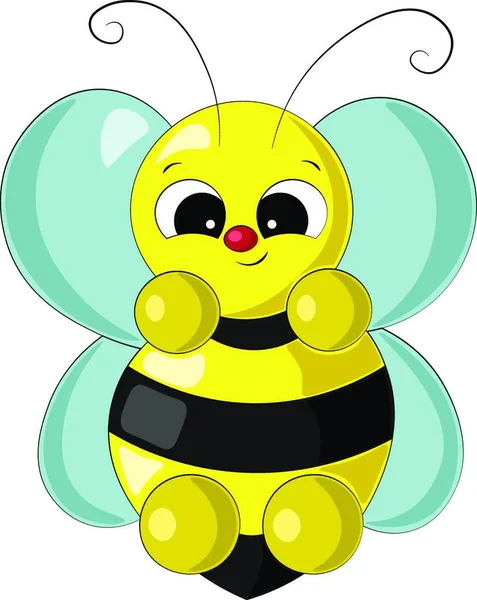 可爱的卡通蜜蜂 用彩色画出图解 — 图库矢量图片