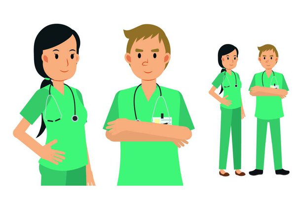 "Команда врачей. Врачи мужского и женского пола."