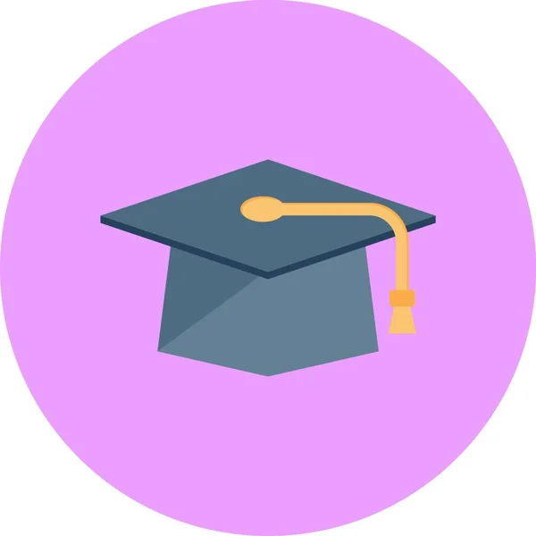 Chapeau Graduation Icône Vectorielle Illustration — Image vectorielle