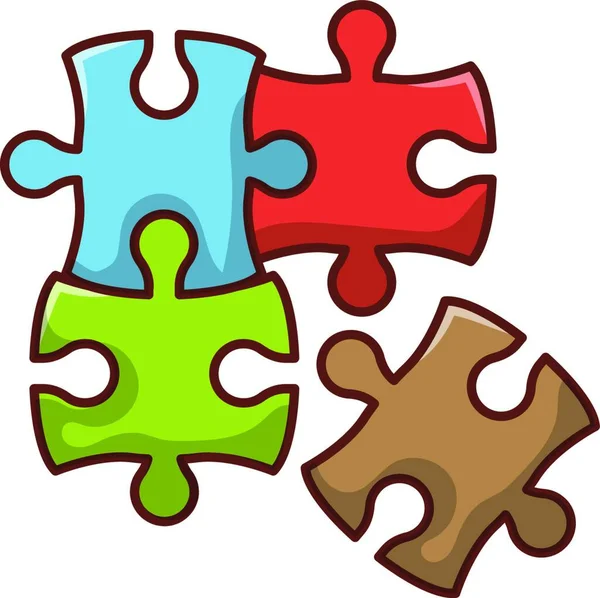 Ikona Puzzle Vektorová Ilustrace — Stockový vektor