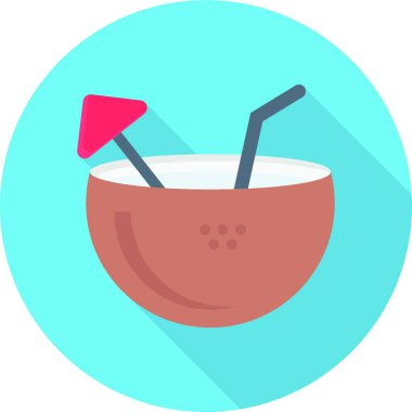 Hindistan cevizi kokteyli vektör çizimi