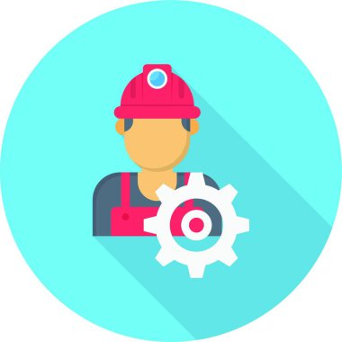 işçi simgesi, vektör illüstrasyonu 