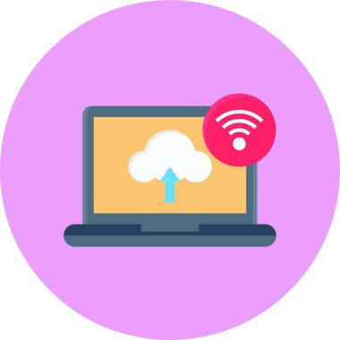 dizüstü bilgisayar bulutu, basit vektör çizimi