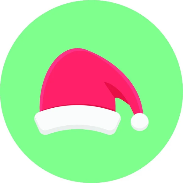 Χριστούγεννα Εικονίδιο Καπέλο Διανυσματική Απεικόνιση — Διανυσματικό Αρχείο