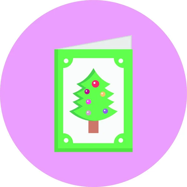 Tarjeta Navidad Ilustración Simple Vector — Vector de stock