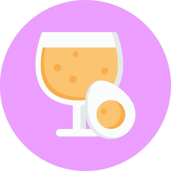 果汁和鸡蛋图标矢量插图 — 图库矢量图片