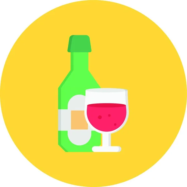Illustrazione Vettoriale Icona Del Vino — Vettoriale Stock