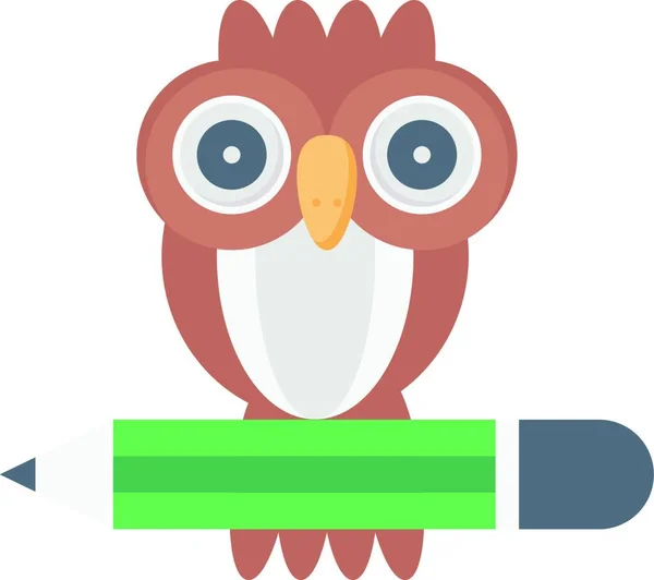 Cartoon Owl Web Jednoduchá Ilustrace — Stockový vektor