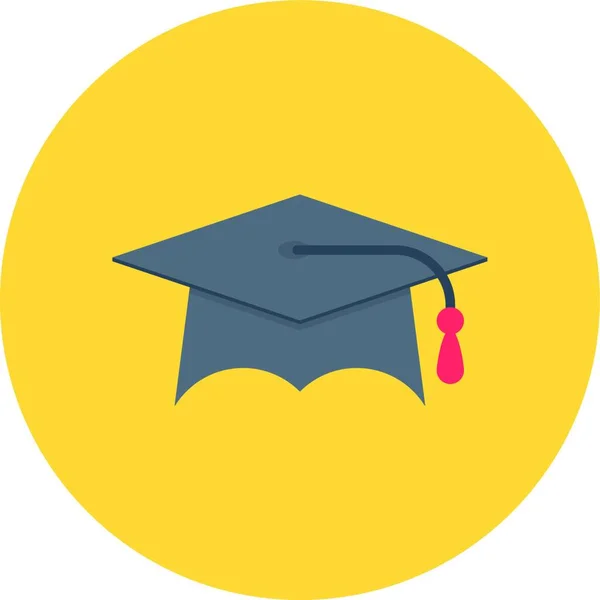 Sombrero Graduación Icono Web Vector Ilustración — Vector de stock