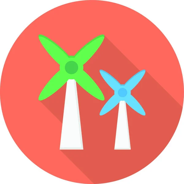 風車のグラフィックイラストや代替エネルギーの概念 — ストックベクタ