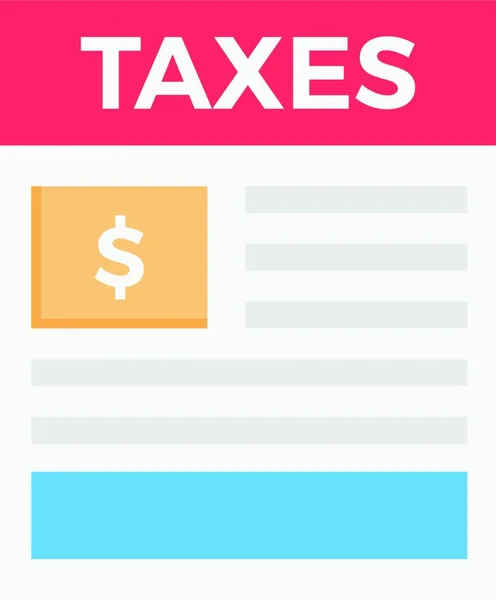 Taxes Cost Simple Vector Illustration — Stock Vector