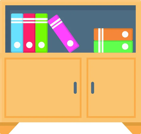 Books Cabinet Simple Vector Illustration — Stock Vector