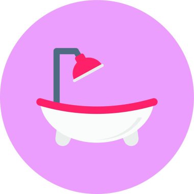 küvet ağ ikonu vektör illüstrasyonu 