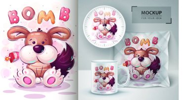 Çizgi film karakteri çocuksu hayvan.