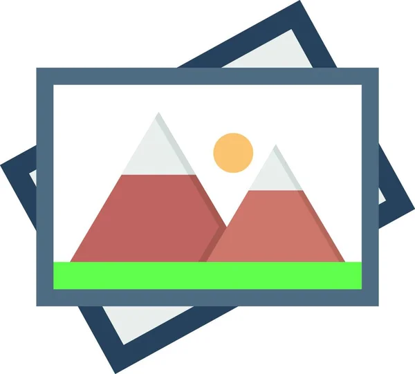Montañas Fotografía Vector Simple Ilustración — Vector de stock