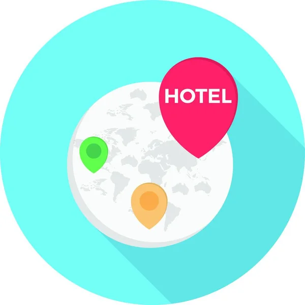 Hotel Icon Illustration Web Design — Stock Vector