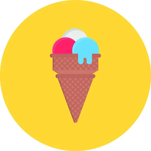Dondurma Külahı Web Simgesi Vektör Çizimi — Stok Vektör
