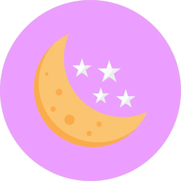 Estrelas Lua Ícone Ilustração Vetorial —  Vetores de Stock