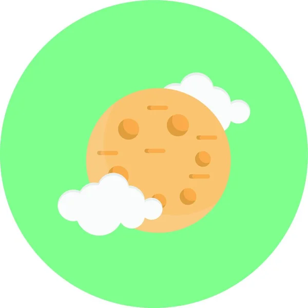 Nube Luna Web Icono Vector Ilustración — Vector de stock