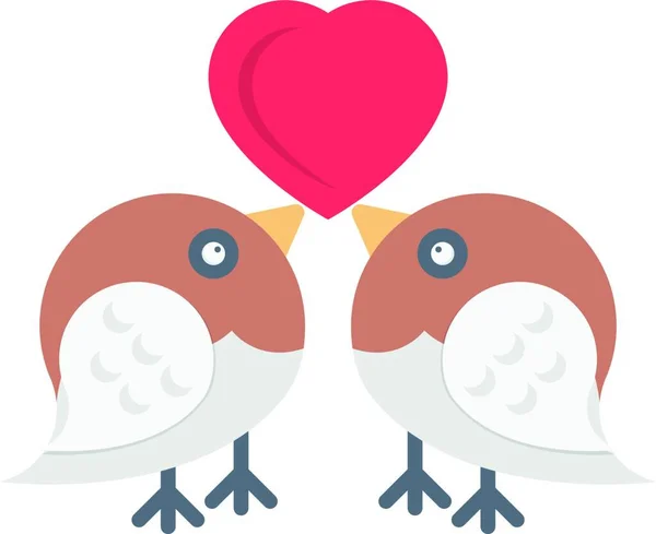 Ícone Dos Pássaros Amorosos Ilustração Vetorial Gráfica —  Vetores de Stock