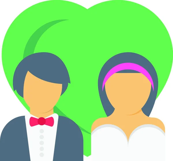 Icône Couple Illustration Vectorielle — Image vectorielle